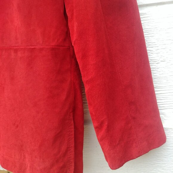 Vintage Danier made in Canada genuine red suede leather jacket Medium - Picture 3 of 16